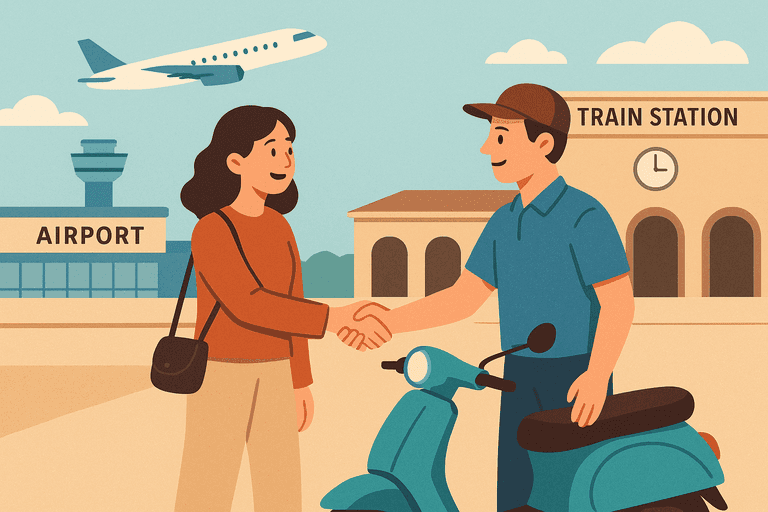 Airport or railway delivery